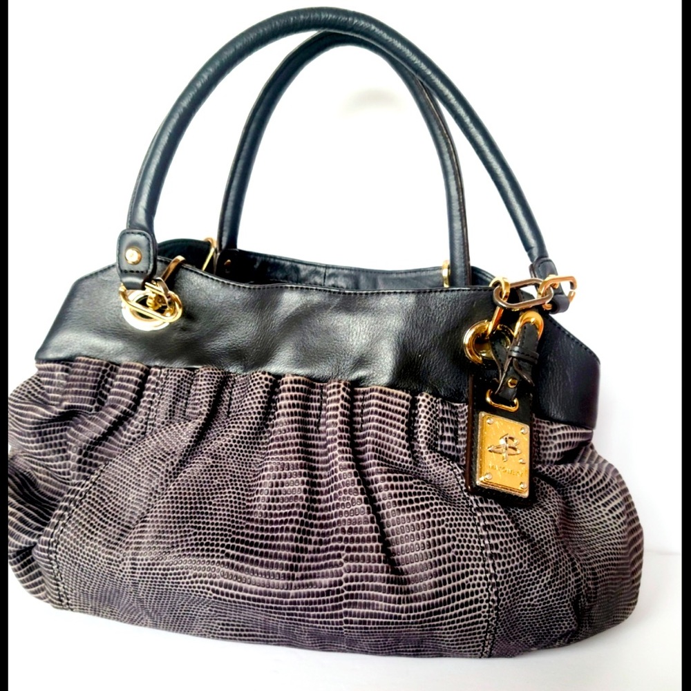 B.Makowsky leather Embossed Lizard Print